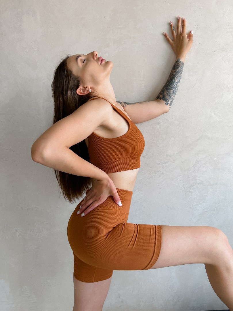 Спортивний комплект Innocence Brown Top Short фото 1