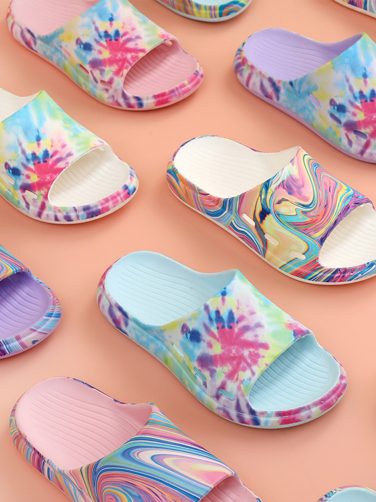 Шльопанці тай-дай білі фото 2