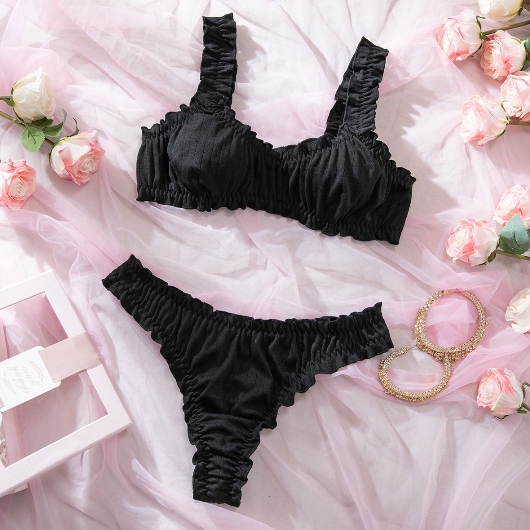 Женский комплект Cotton black фото 1