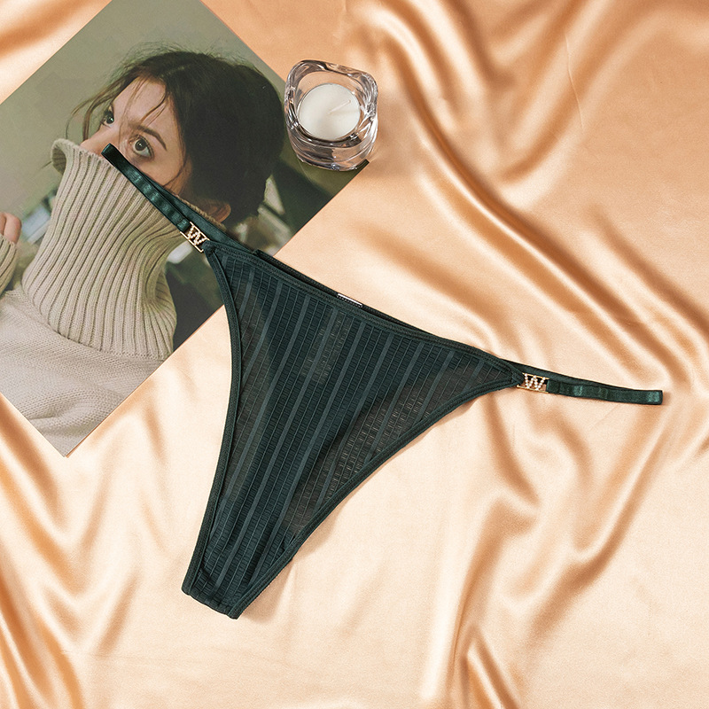 Стринги  Stripe green фото 1