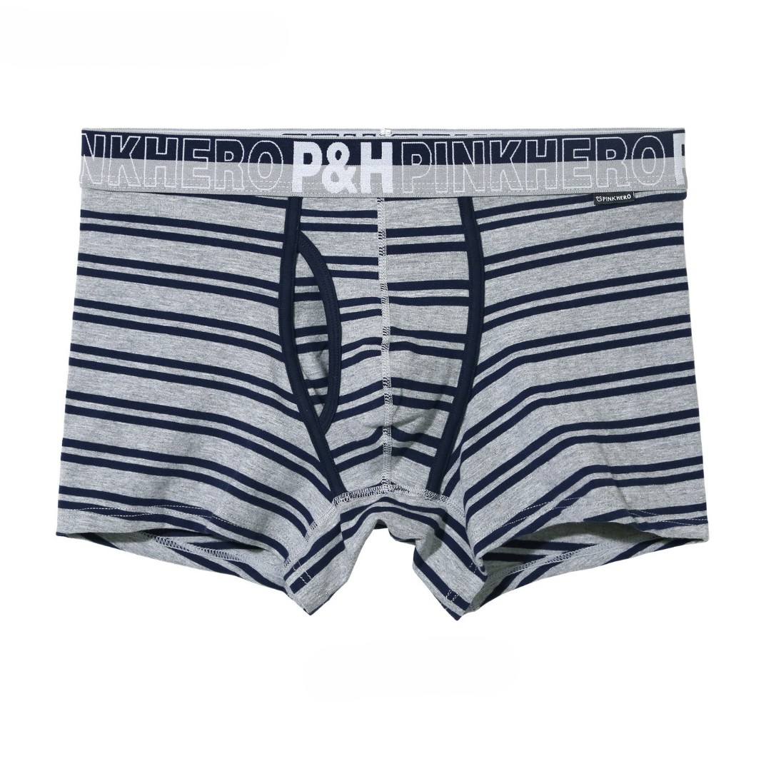 Чоловічі труси боксери Pink Hero Strip black/grey фото 1