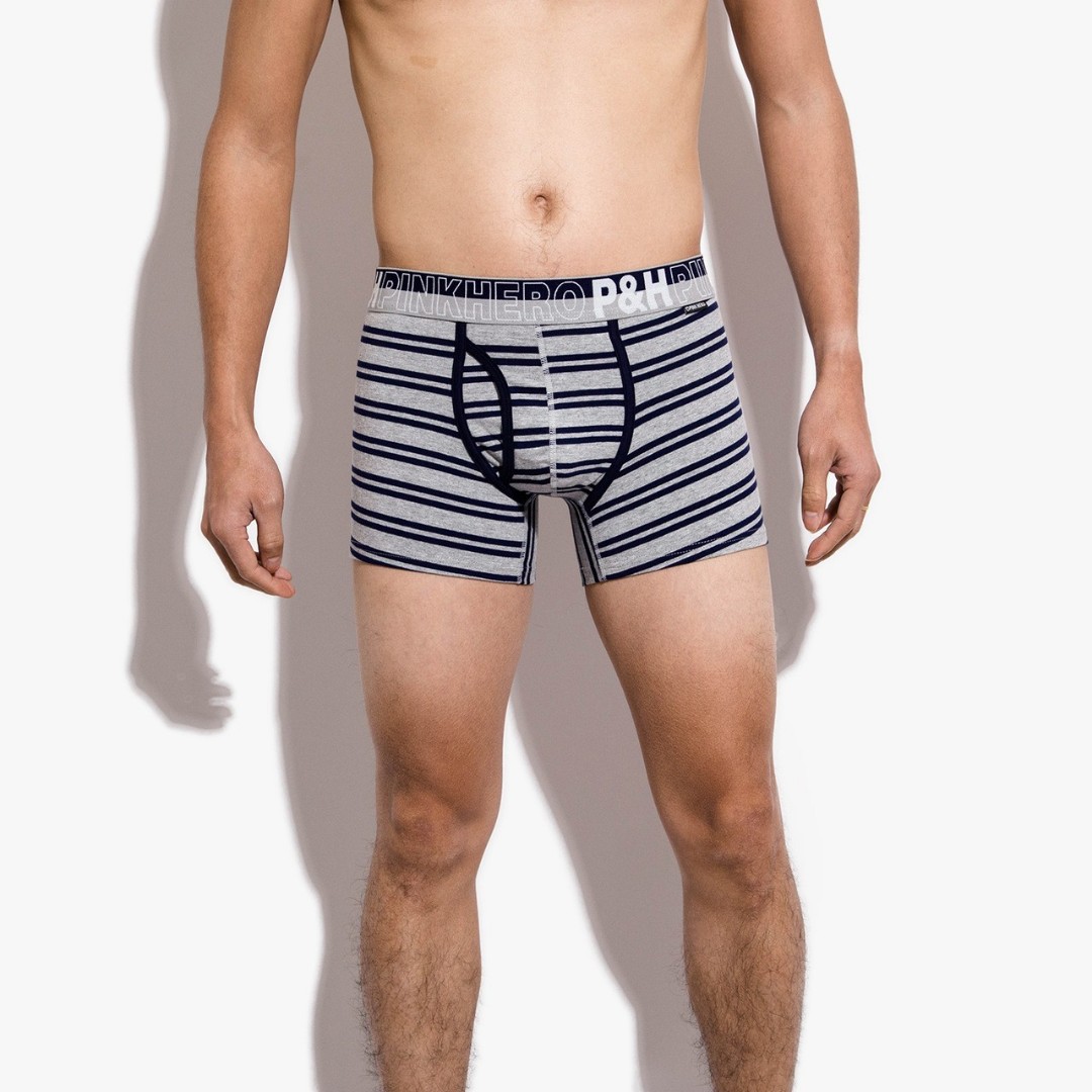 Чоловічі труси боксери Pink Hero Strip black/grey фото 3