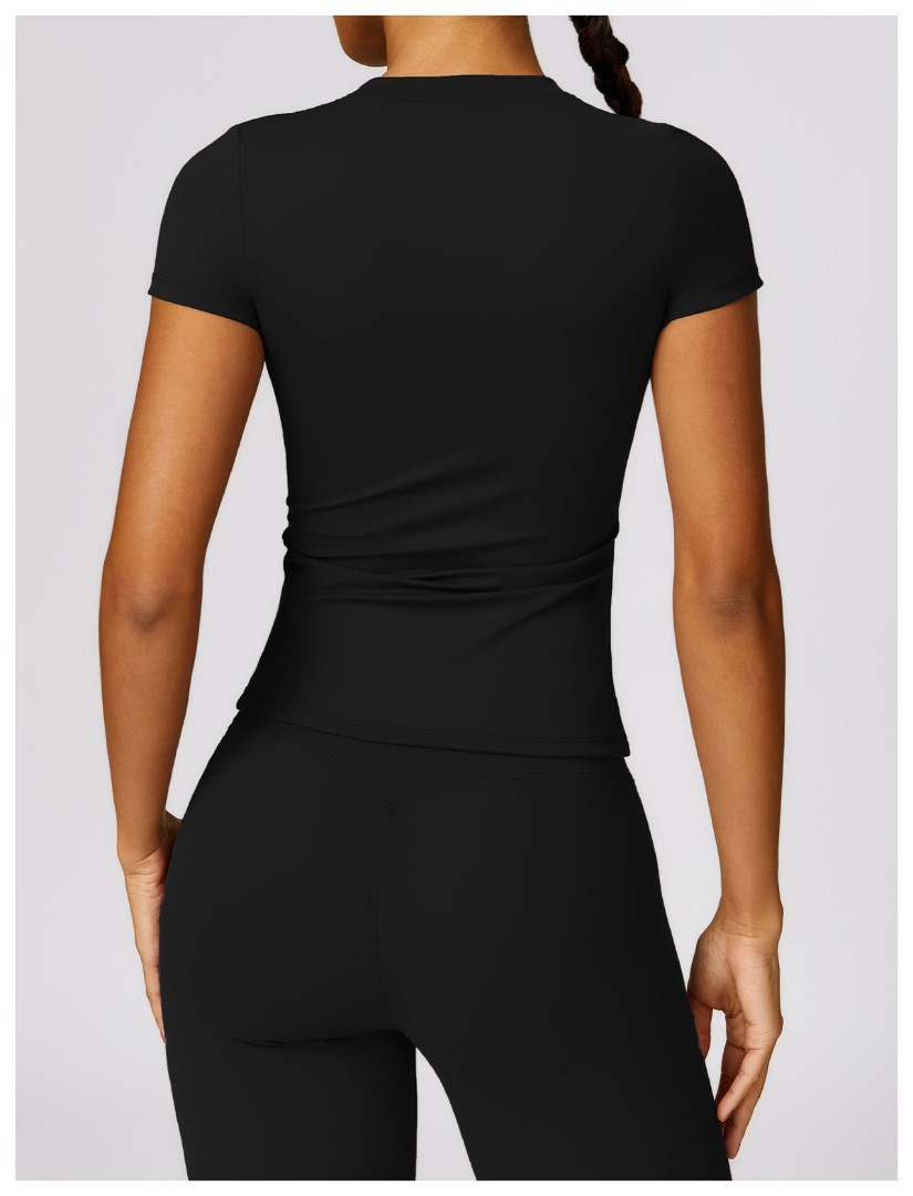 Спортивна подовжена футболка Slim black фото 3