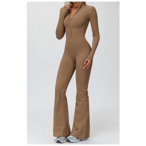 undefined Спортивний утеплений жіночий комбінезон на флісі кльош Amen nude undefined