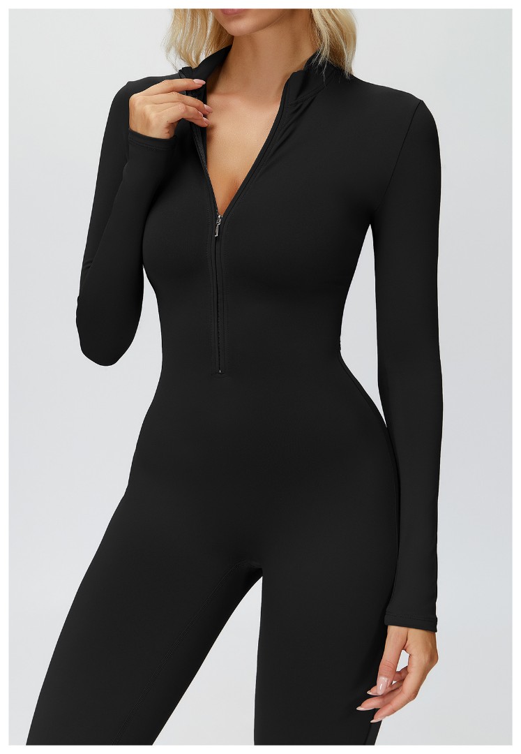 Спортивний утеплений жіночий комбінезон на флісі кльош Amen black фото 3