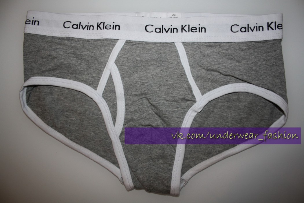 Мужские трусы брифы Calvin Klein 365 Grey White Brief - фото №2