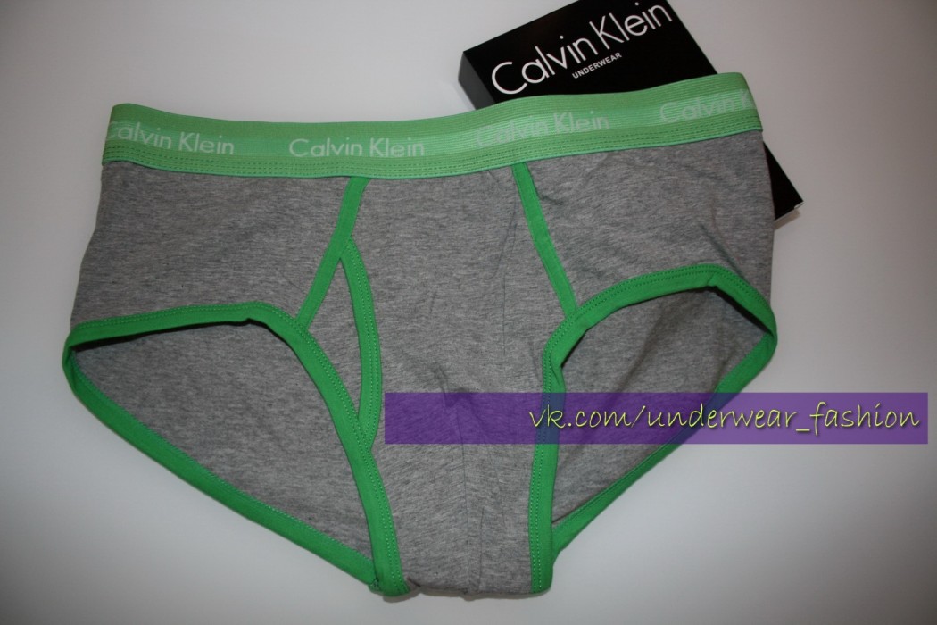 Мужские трусы брифы Calvin Klein 365 Grey Green Brief - фото №4