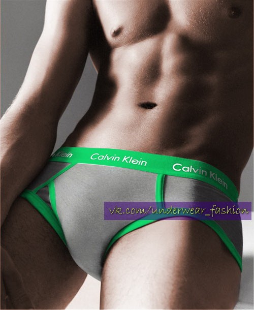 Мужские трусы брифы Calvin Klein 365 Grey Green Brief - фото №2