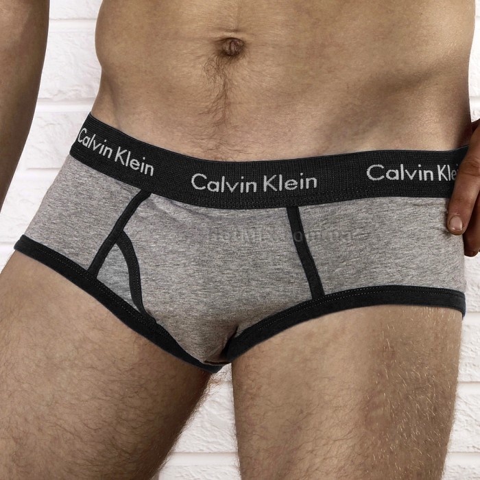 Мужские трусы брифы Calvin Klein 365 Grey Black Brief