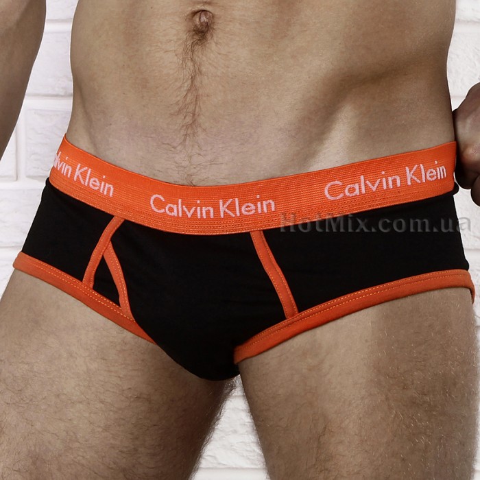 Мужские трусы брифы Calvin Klein 365 Black Orange Brief