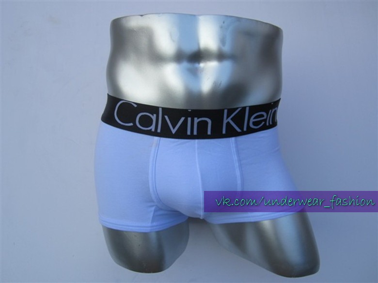 Мужские боксеры Calvin Klein белые с черной резинкой - фото №2