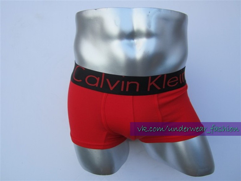 Мужские боксеры Calvin Klein красные с черной резинкой - фото №2