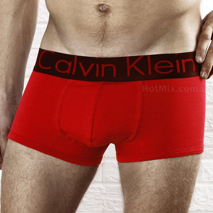 Мужские боксеры Calvin Klein красные с черной резинкой