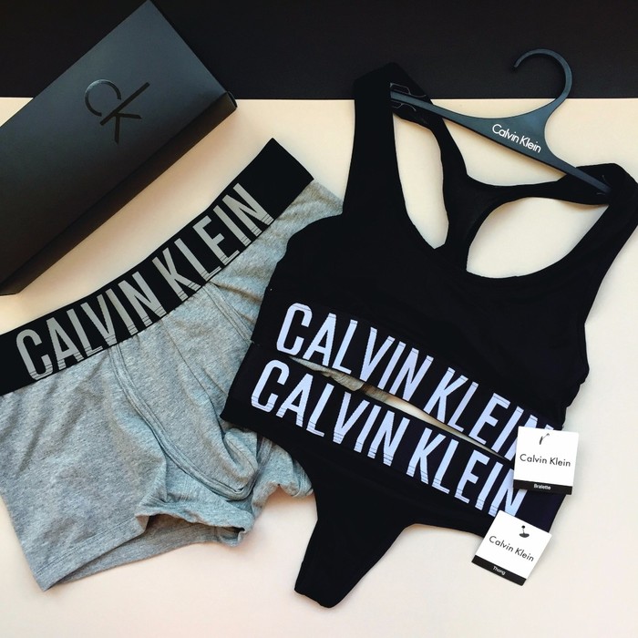 Комплект Calvin Klein Intense Power черный топ стринги - фото №3