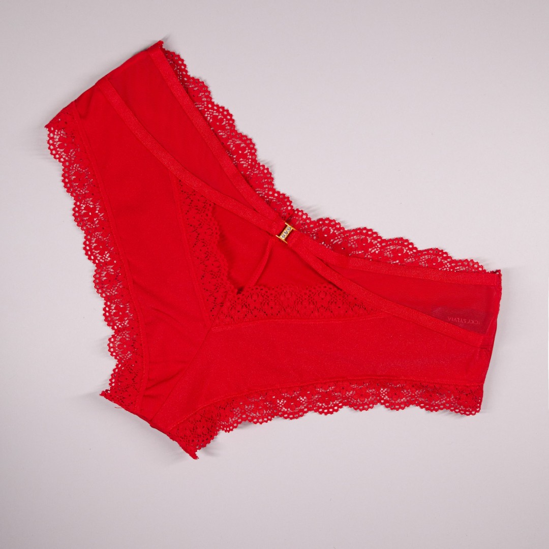 Трусики/Сліпи VS PINK червоні застібка фото 1