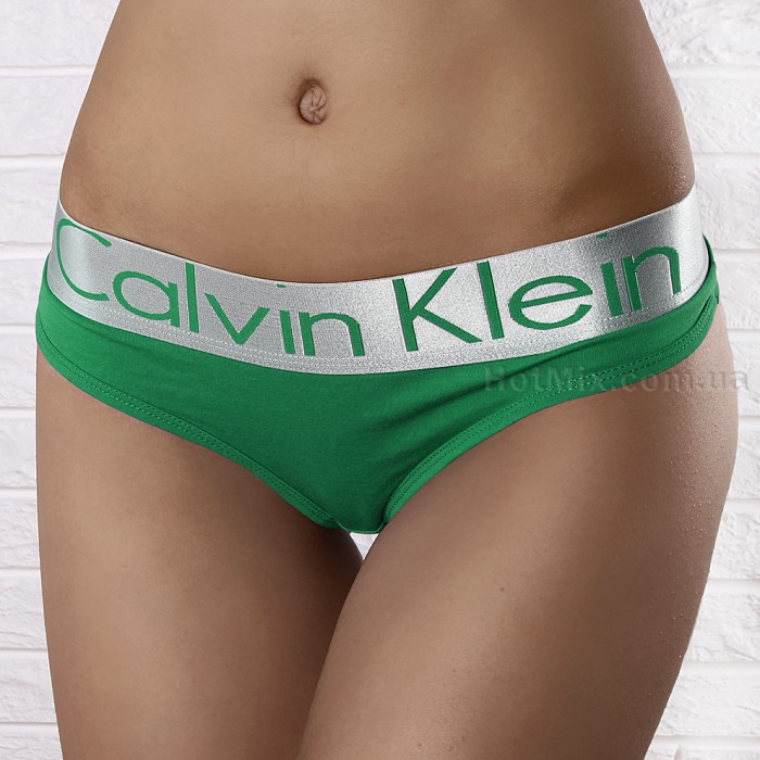 Женские стринги зеленые Calvin Klein Steel Green - фото №2