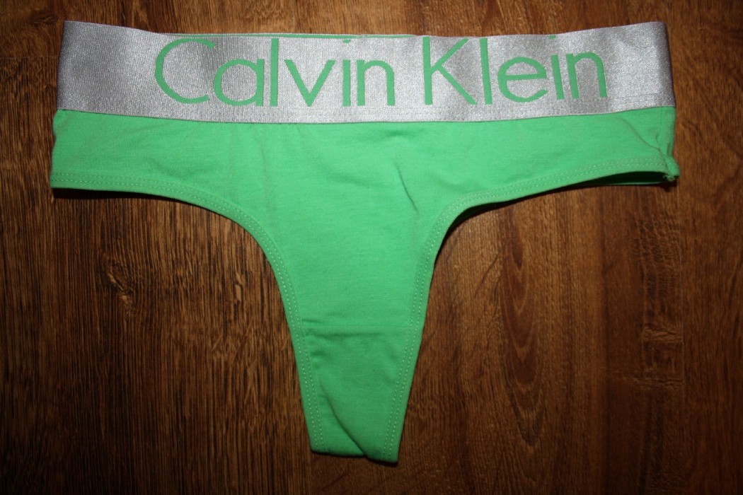 Женские стринги зеленые Calvin Klein Steel Green - фото №3