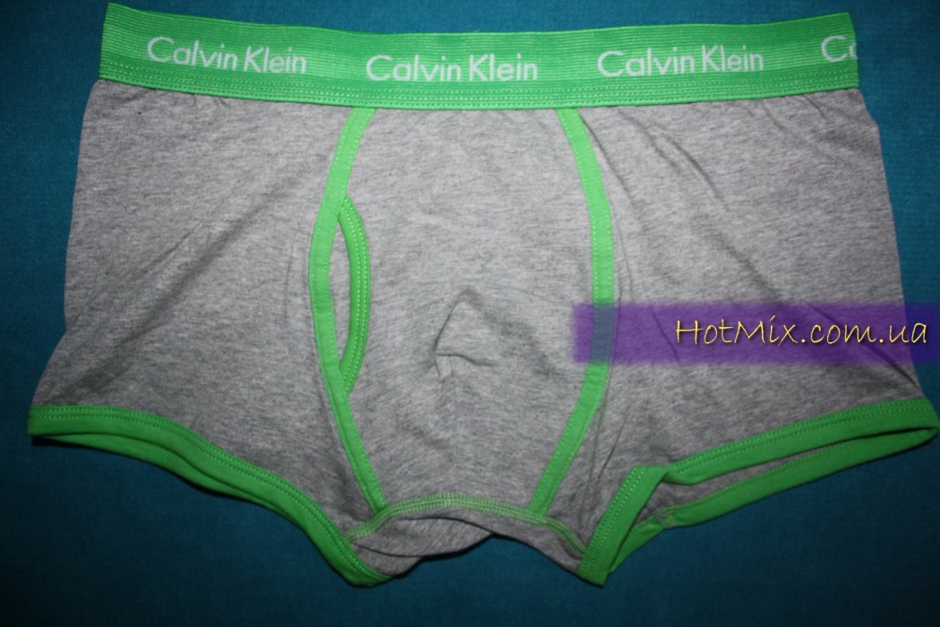 Мужские боксеры Calvin Klein 365 Серые зеленый кант - фото №2