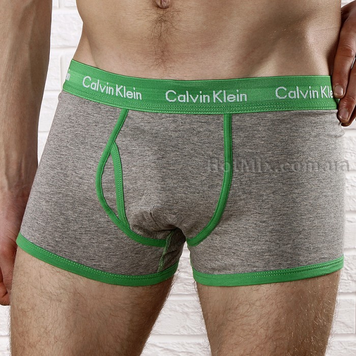 Мужские боксеры Calvin Klein 365 Серые зеленый кант