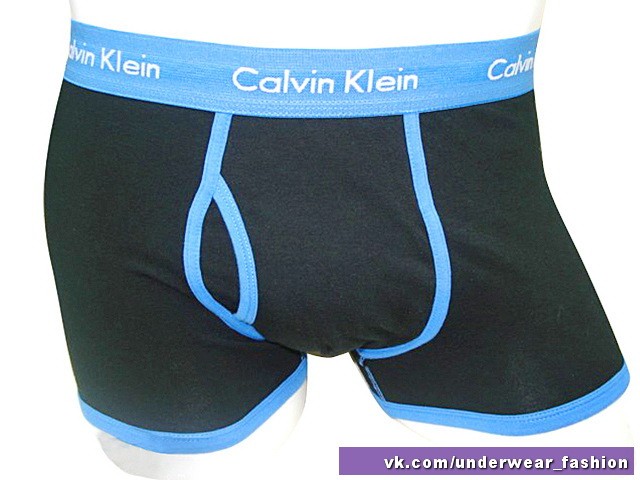 Мужские боксеры Calvin Klein 365 Черные синий кант - фото №2