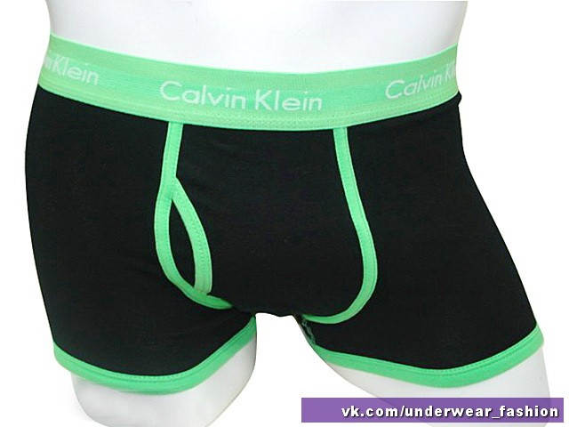 Мужские боксеры Calvin Klein 365 Черные зеленый кант - фото №2