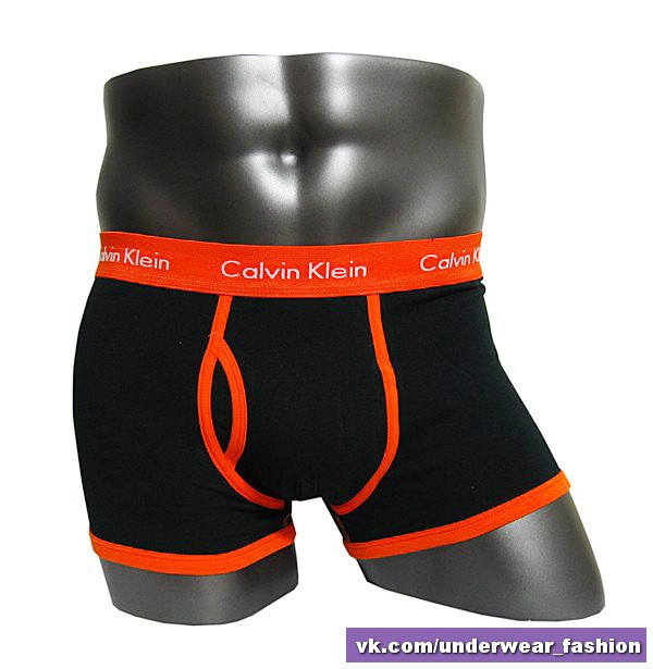 Мужские боксеры Calvin Klein 365 Черные оранж кант - фото №3