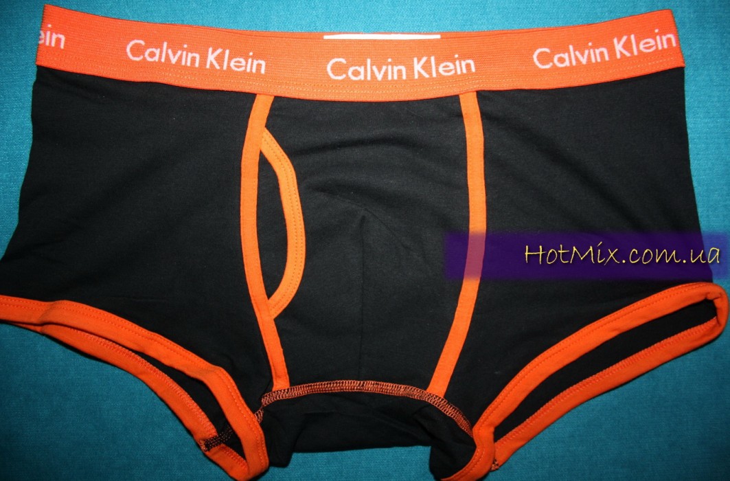 Мужские боксеры Calvin Klein 365 Черные оранж кант - фото №2