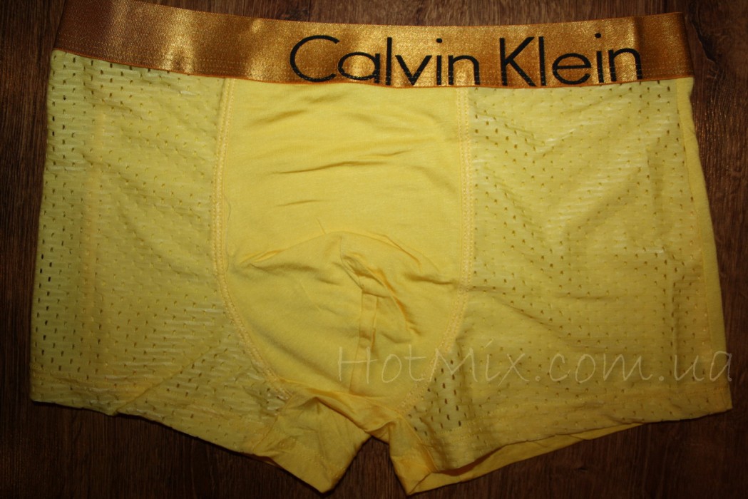 Мужские боксеры желтые дышащие CK Bold Yellow - фото №2