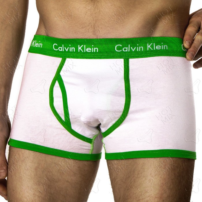 Мужские боксеры Calvin Klein 365 Белые зеленый кант
